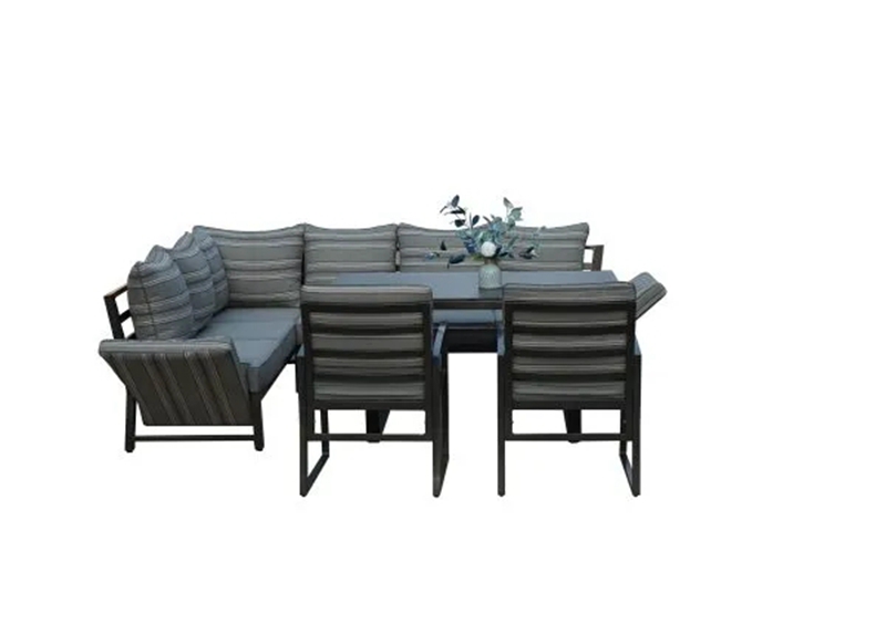 Black Aluminum Patio Sofa Set