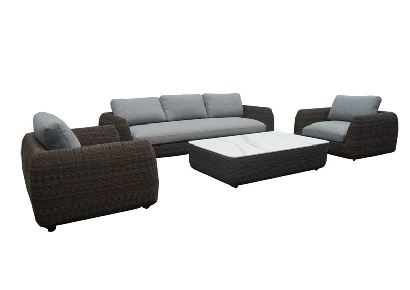 3 Seater Rattan Sofa Set with Coffee Table